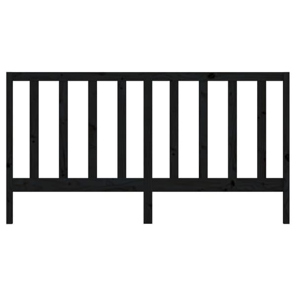 sengegærde 206x4x100 cm massivt fyrretræ sort