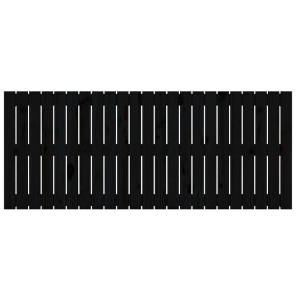 sengegavl 147x3x60 cm massivt fyrretræ sort