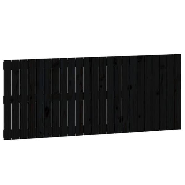 sengegavl 147x3x60 cm massivt fyrretræ sort