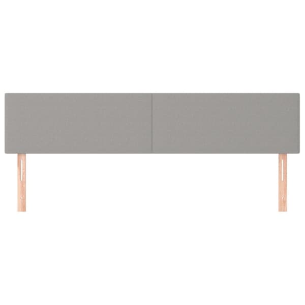 sengegavle 2 stk. 80x5x78/88 cm stof lysegrå