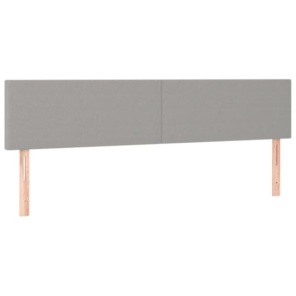 sengegavle 2 stk. 80x5x78/88 cm stof lysegrå