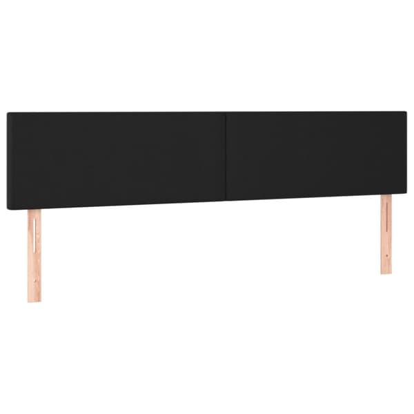Sängyn päädyt, 2 kpl, musta, 100x5x78/88cm, keinonahka