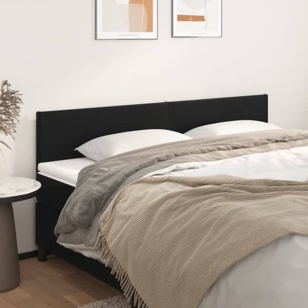 Sängyn päädyt, 2 kpl, musta, 100x5x78/88cm, keinonahka