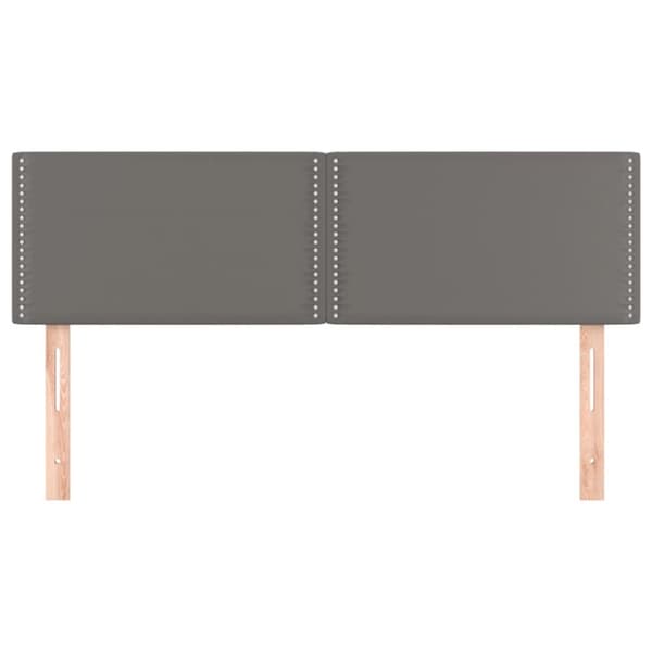 sengegavle 2 stk. 72x5x78/88 cm kunstlæder grå