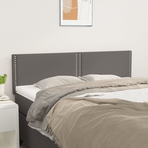 sengegavle 2 stk. 72x5x78/88 cm kunstlæder grå