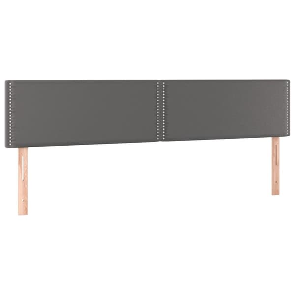 sengegavle 2 stk. 90x5x78/88 cm kunstlæder grå