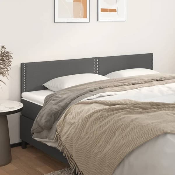 sengegavle 2 stk. 90x5x78/88 cm kunstlæder grå