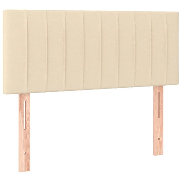 sengegavl 90x5x78/88 cm stof cremefarvet
