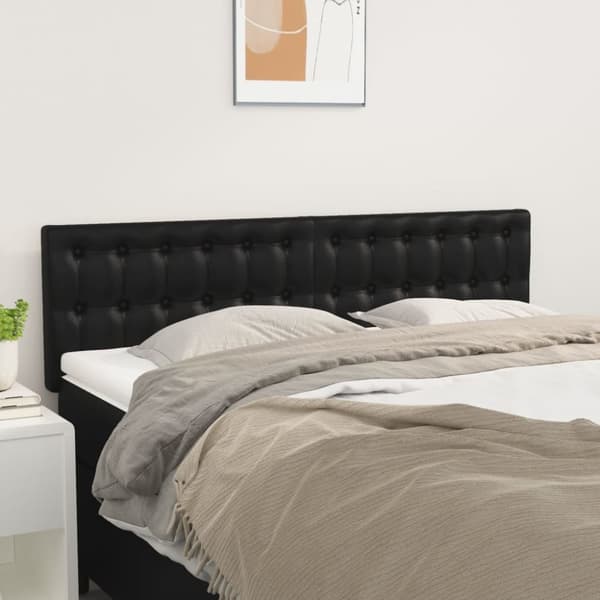 sengegavle 2 stk. 72x5x78/88 cm kunstlæder sort