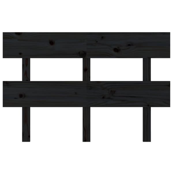 sengegærde 144x3x81 cm massivt fyrretræ sort