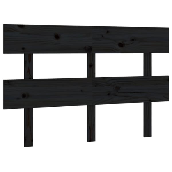 sengegærde 144x3x81 cm massivt fyrretræ sort