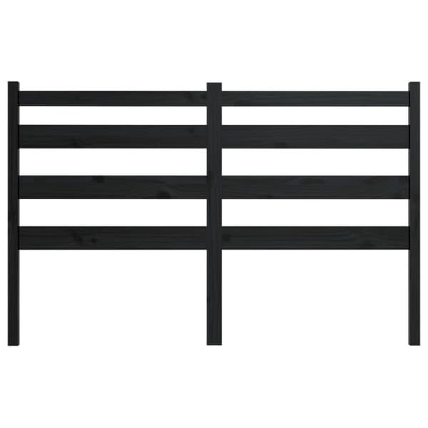 sengegærde 146x4x100 cm massivt fyrretræ sort