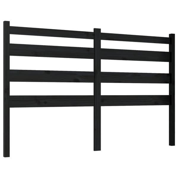 sengegærde 146x4x100 cm massivt fyrretræ sort