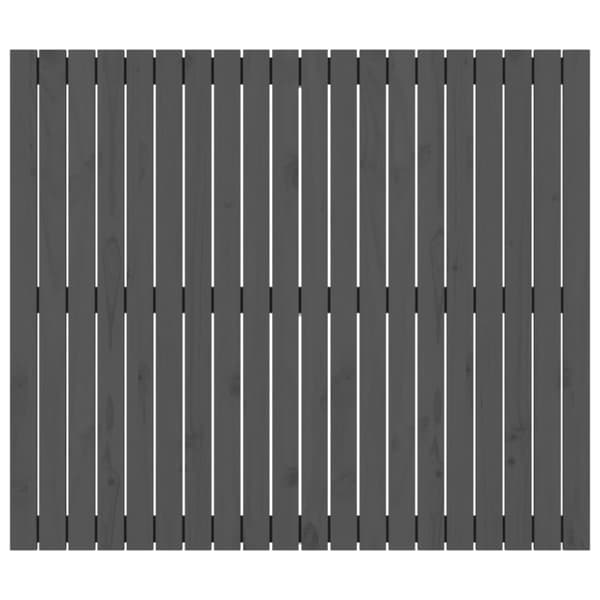 Sängynpääty seinälle harmaa 127,5x3x110 cm täysi mänty