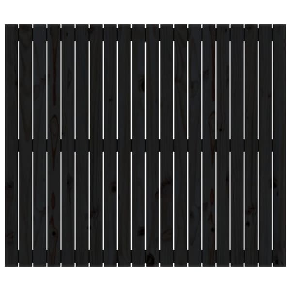 sengegavl 127,5x3x110 cm massivt fyrretræ sort