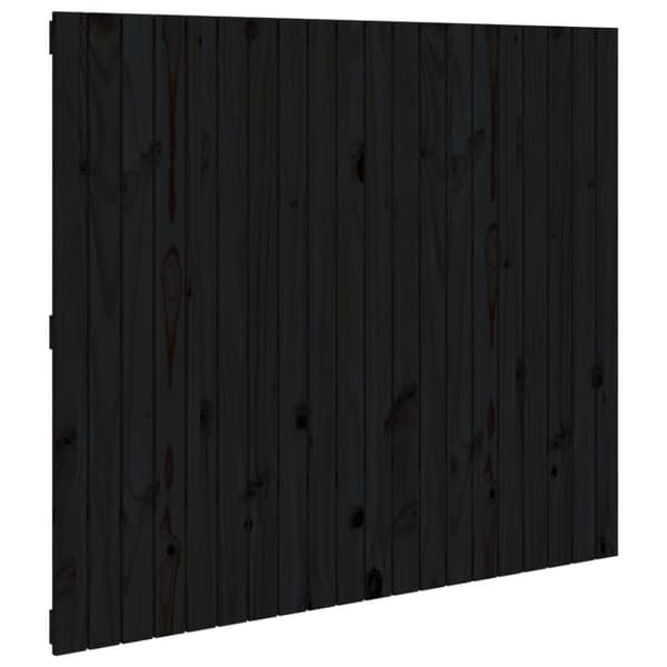 sengegavl 127,5x3x110 cm massivt fyrretræ sort