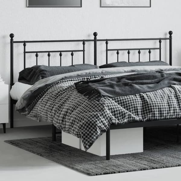sengegavl 193 cm metal sort