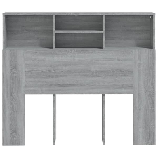 sengegavl med opbevaring 120x19x103,5 cm grå sonoma-eg