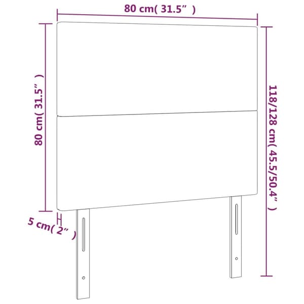 sengegavle 2 stk. 80x5x78/88 cm kunstlæder hvid