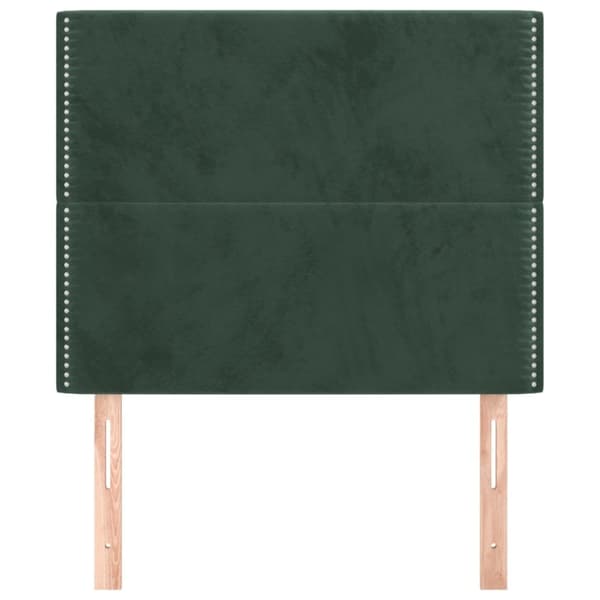 Sängyn päädyt, 2 kpl, tummanvihreä, 100x5x78/88cm, sametti