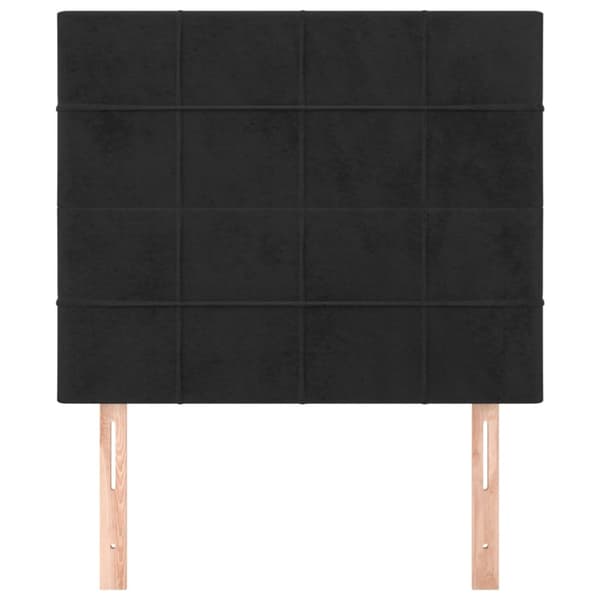 sengegavle 2 stk. 80x5x78/88 cm fløjl sort