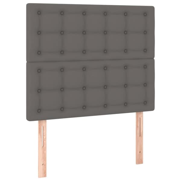 Sängyn päädyt, 2 kpl, harmaa, 100x5x78/88cm tekonahka