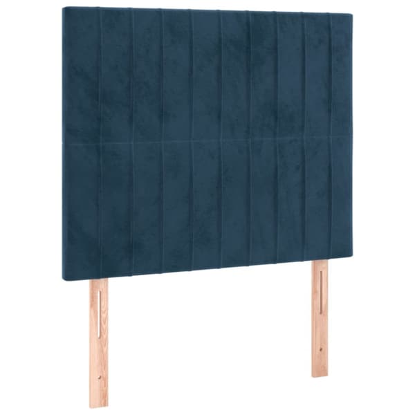 sengegavle 2 stk. 100x5x78/88 cm fløjl mørkeblå
