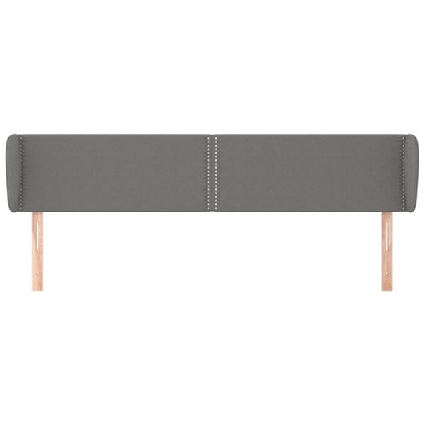 sengegavl med kanter 163x23x78/88 cm stof mørkegrå