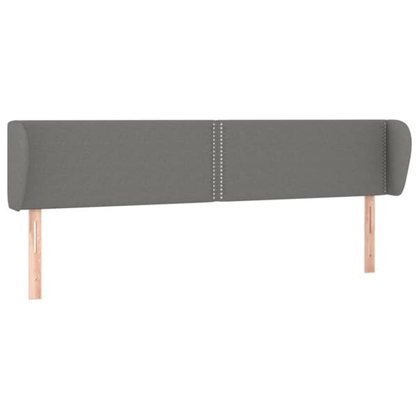 sengegavl med kanter 163x23x78/88 cm stof mørkegrå