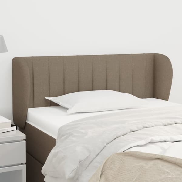 sengegavl med kanter 103x23x78/88 cm stof gråbrun