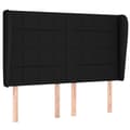 Miniatyrbillede 2 af 9: sengegavl med kanter 147x23x118/128 cm stof sort
