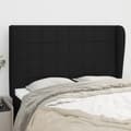 Miniatyrbillede 1 af 9: sengegavl med kanter 147x23x118/128 cm stof sort