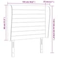 Miniatyrbillede 9 af 9: sengegavl med kanter 103x23x118/128 cm fløjl lyserød