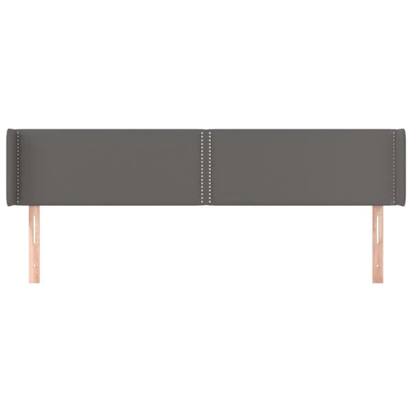 sengegavl med kanter 203x16x78/88 cm kunstlæder grå