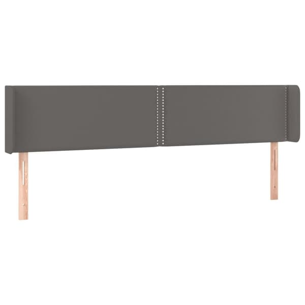 sengegavl med kanter 203x16x78/88 cm kunstlæder grå