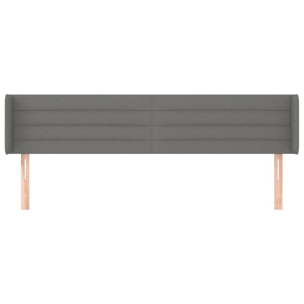 sengegavl med kanter 163x16x78/88 cm stof mørkegrå