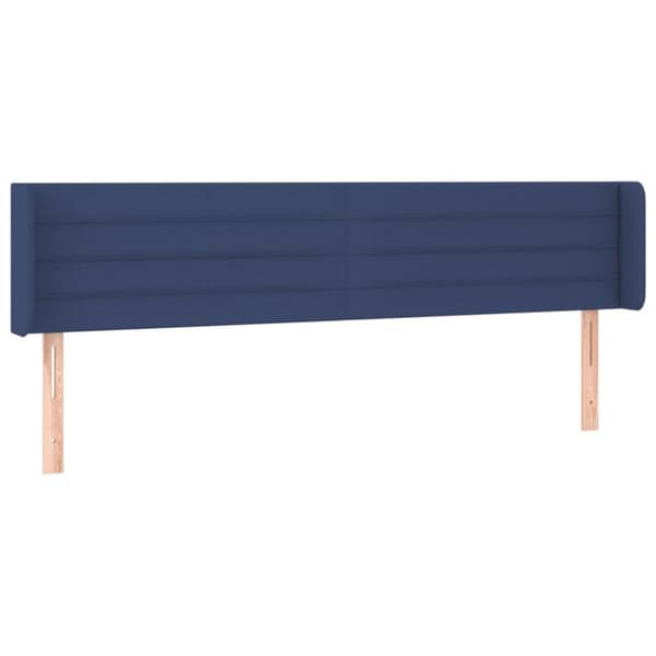 Sänggavel med kanter blå 203x16x78/88 cm tyg