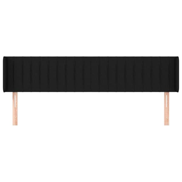sengegavl med kanter 163x16x78/88 cm stof sort