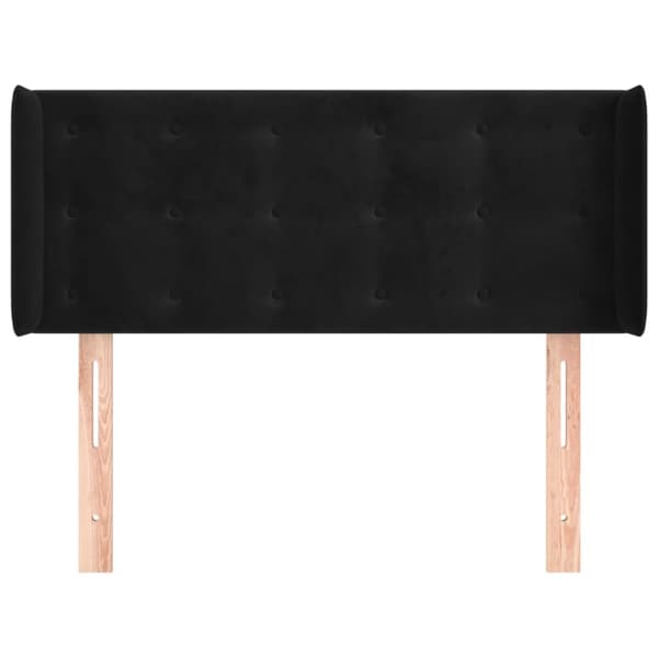 sengegavl med kanter 83x16x78/88 cm fløjl sort
