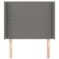 Miniatyrbillede 3 af 9: sengegavl med kanter 93x16x118/128 cm stof mørkegrå