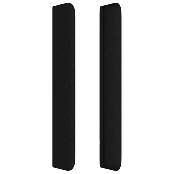 sengegavl med kanter 103x16x118/128 cm stof sort
