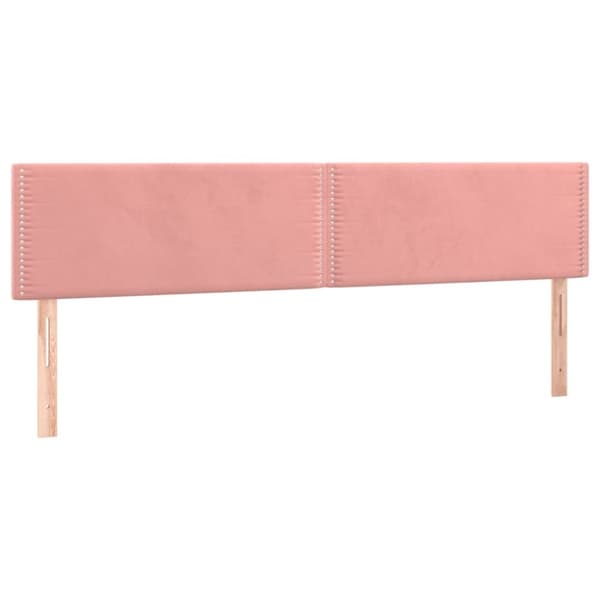 sengegavl med LED-lys 180x5x78/88 cm fløjl lyserød