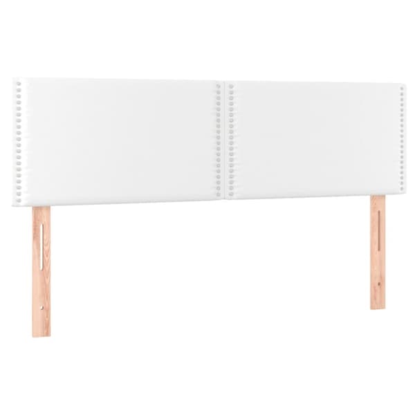 sengegavl med LED-lys 144x5x78/88 cm kunstlæder hvid