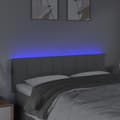 Pikkukuva 3 / 6: Sängyn pääty LED-valolla, vaaleanharmaa, 144x5x78/88 cm, kangas