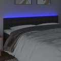 Miniatyrbillede 3 af 6: sengegavl med LED-lys 160x5x78/88 cm kunstlæder sort