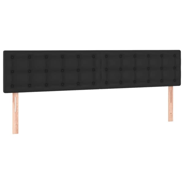 sengegavl med LED-lys 160x5x78/88 cm kunstlæder sort