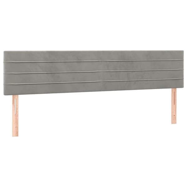 sengegavl med LED-lys 200x5x78/88 cm fløjl lysegrå