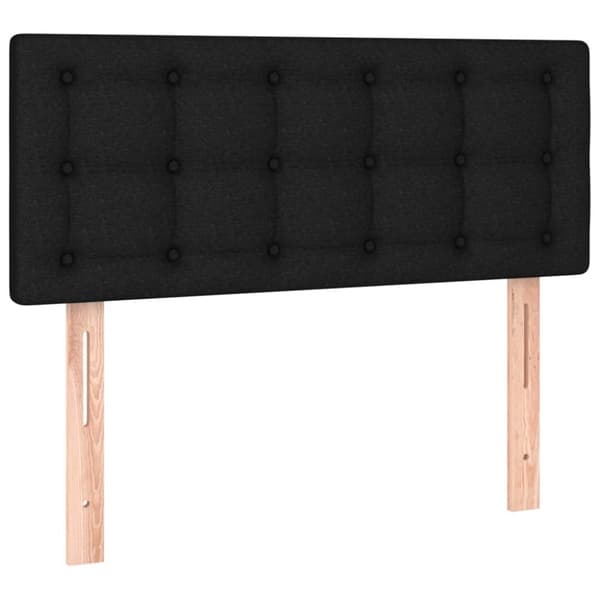 sengegavl med LED-lys 100x5x78/88 cm stof sort