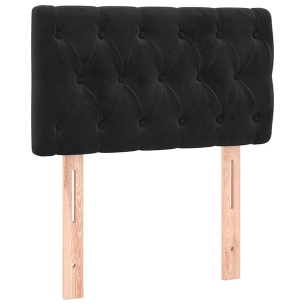 sengegavl med LED-lys 80x7x78/88 cm velour sort