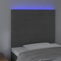 Miniatyrbillede 3 af 6: sengegavl med LED-lys 100x5x118/128 cm fløjl mørkegrå